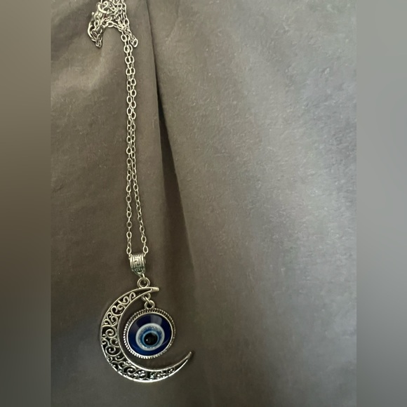 Brand new half moon evil eye necklace - Picture 2 of 2